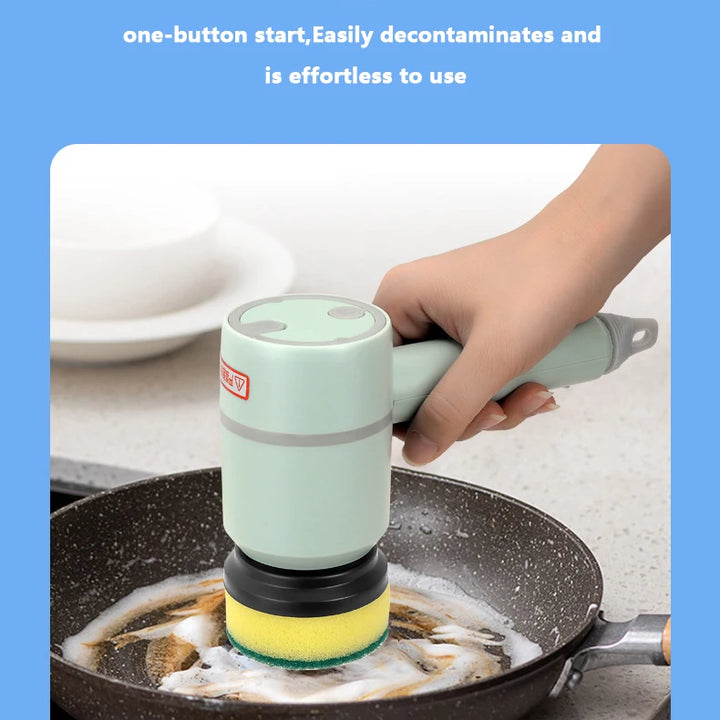 3 in 1 Electric Cleaning Brush Kitchen Dishwashing Home USB Rechargeable Electric Rotary Scrubber Household Appliances Cleaning