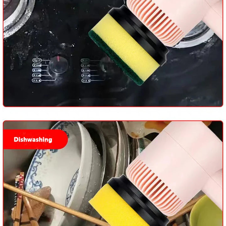 3 in 1 Electric Cleaning Brush Kitchen Dishwashing Home USB Rechargeable Electric Rotary Scrubber Household Appliances Cleaning