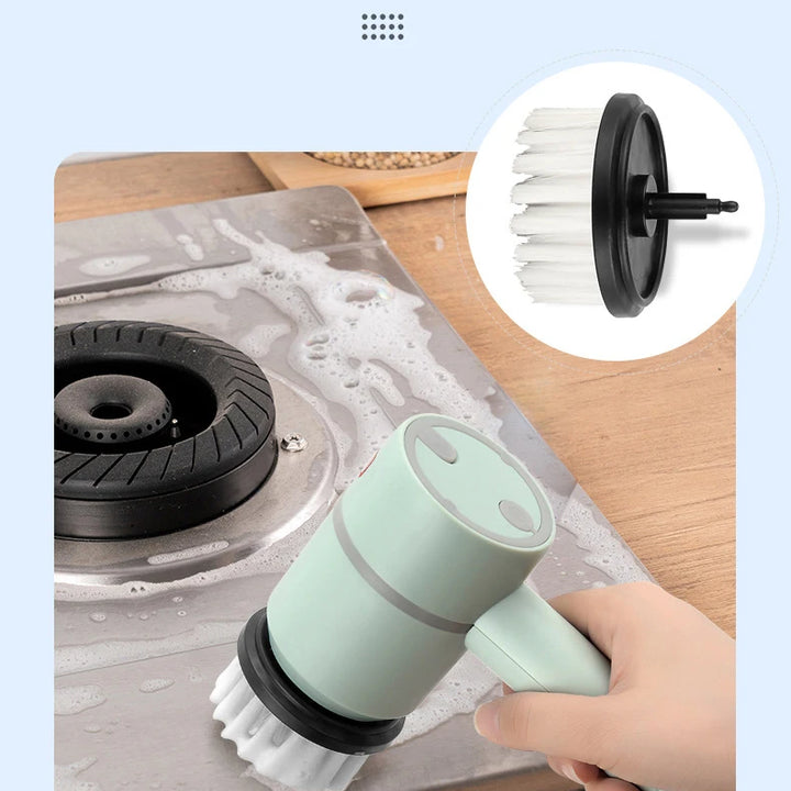 3 in 1 Electric Cleaning Brush Kitchen Dishwashing Home USB Rechargeable Electric Rotary Scrubber Household Appliances Cleaning