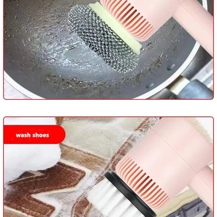 3 in 1 Electric Cleaning Brush Kitchen Dishwashing Home USB Rechargeable Electric Rotary Scrubber Household Appliances Cleaning