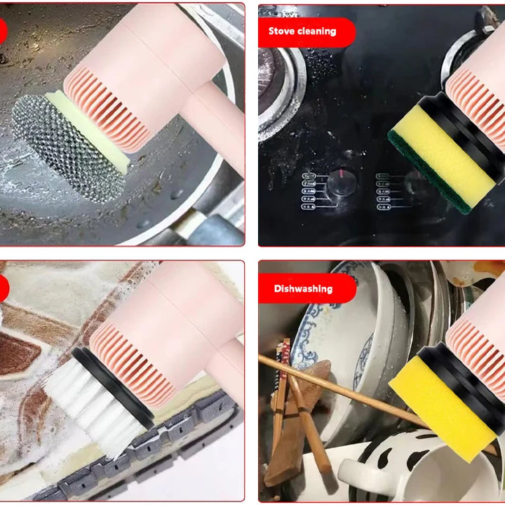 3 in 1 Electric Cleaning Brush Kitchen Dishwashing Home USB Rechargeable Electric Rotary Scrubber Household Appliances Cleaning