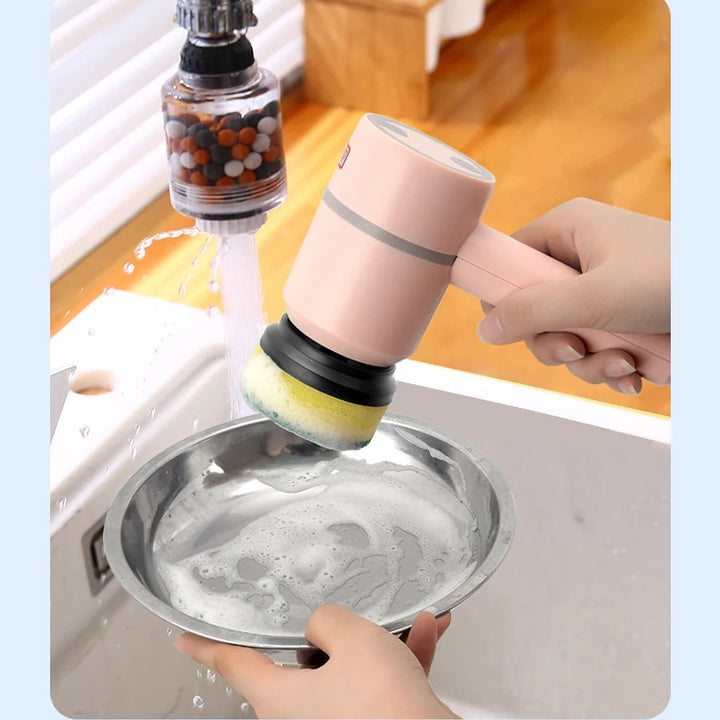 3 in 1 Electric Cleaning Brush Kitchen Dishwashing Home USB Rechargeable Electric Rotary Scrubber Household Appliances Cleaning